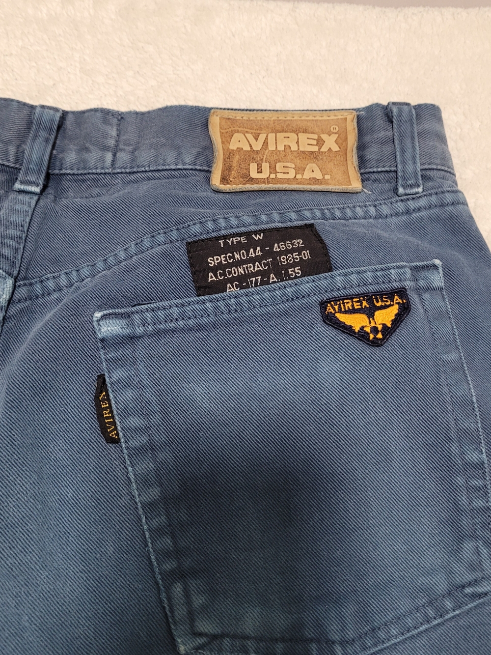Avirex USA Men's Light Blue Work Jeans Used Minors Stains